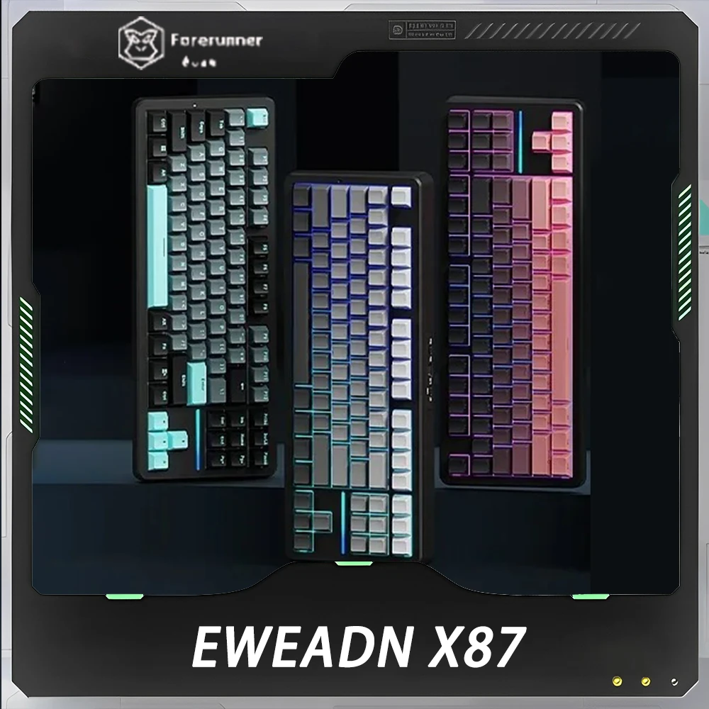 

EWEADN X87 Mechanical Keyboard Three Mode Wireless Gaming Keyboard RGB 87Keys Hot Swap Gasket Keyboard Pc Accessories Gamer Gift