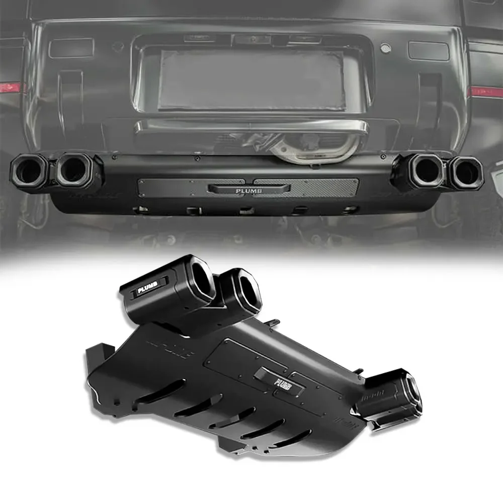 Plumb 2020+ Carbon Fiber Aluminum Alloy Exhaust Upgrade Kit With Cover For Land Rover Defender L663 130 110 90