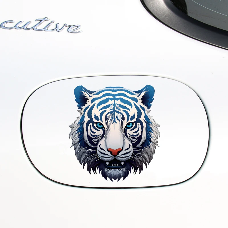 Blue and White China Style Tiger Totem Car Stickers Motorcycle Fuel Tank Decals Car Window Bumper Windshield Vehicle Accessories