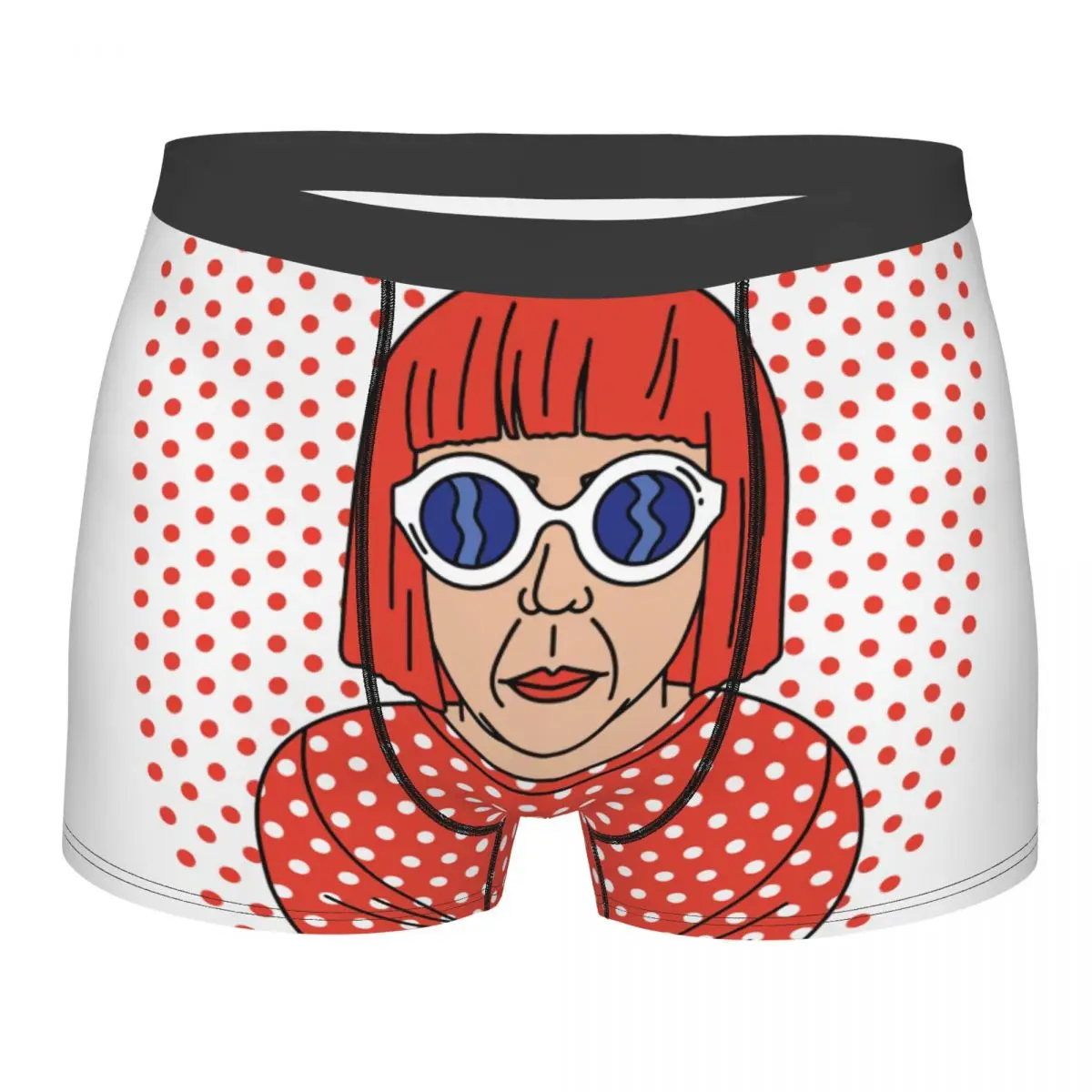 

Пользовательский сумасшедший дизайн Yayoi Kusama аниме нижнее белье мужские эластичные трусы-боксеры в горошек