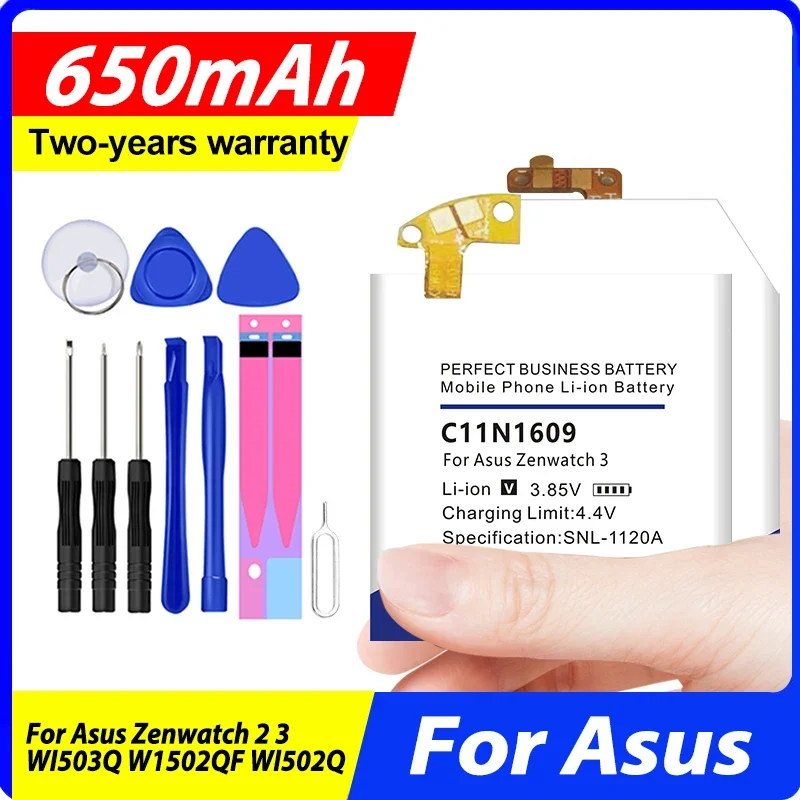 New High Quality C11N1541 C11N1510 C11N1502 C11N1609 Battery For Asus Zenwatch 2 3 W1502QF WI503Q WI502Q + Kit Tools