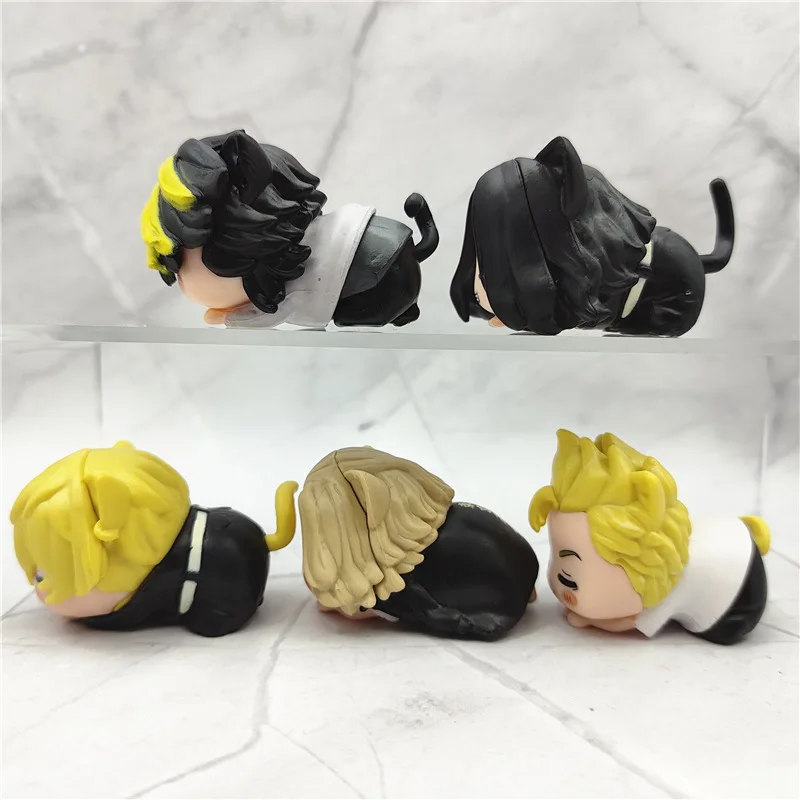 Tokyo Revengers Takemichi Mikey Baji Chifuyu Kazutora Cat Sleep Ver Figure Figurine Anime Model Dolls Ornaments Gift