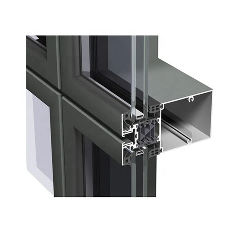 التخصيص المعماري الألومنيوم الستار أقسام الحائط النتوء الملف الشخصي نافذة الألومنيوم Profies مع الستار جدار الملامح #1