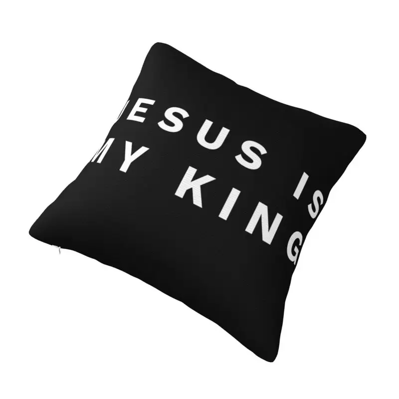 Benutzerdefinierter Kissenbezug „Jesus ist mein König“, katholischer christlicher Glaube, für Sofa, quadratischer Kissenbezug