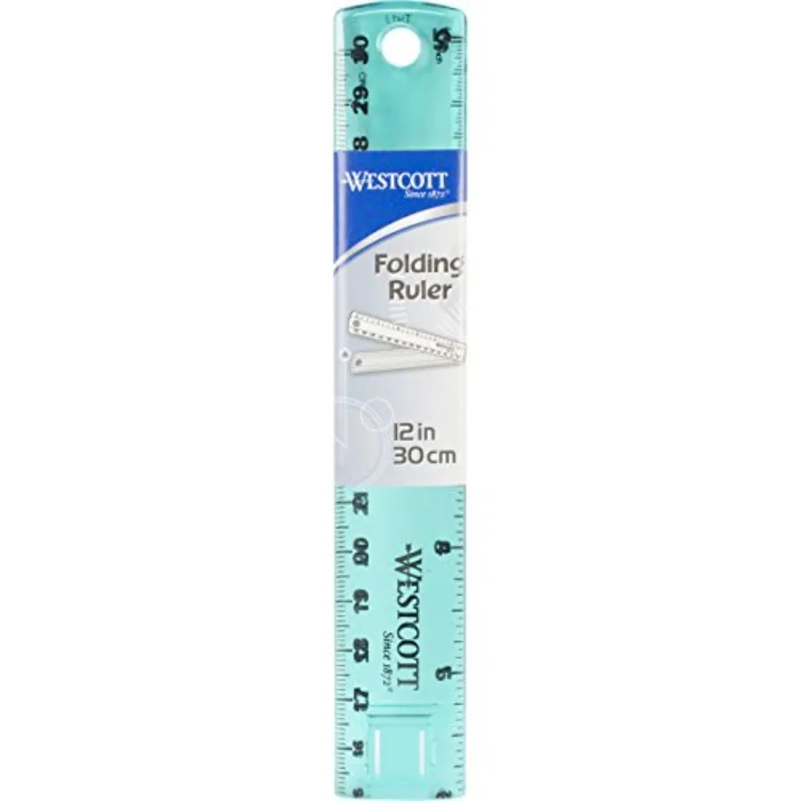 Plastic Folding Ruler for Drafting and Measuring, Durable Acme Plastic, Assorted Colors, Compact and Precision-Calibrated