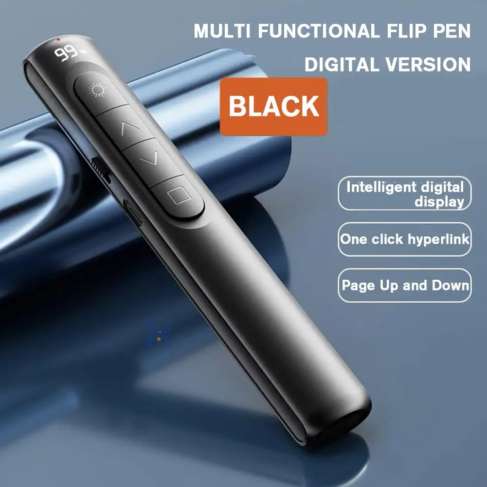 1pc Wireless Presenter Remote Control PPT Flipping Pen Flipping Functional Multi Business Pen Display Wireless Teaching Dig W2E5