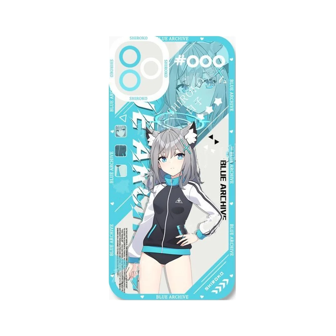 Blue Archive Hifumi Hibiki Haruna Shiroko Hoshino Azusa Compatible with iPhonecase Cartoon Anime Trendy Bumper Slim Phone Cover