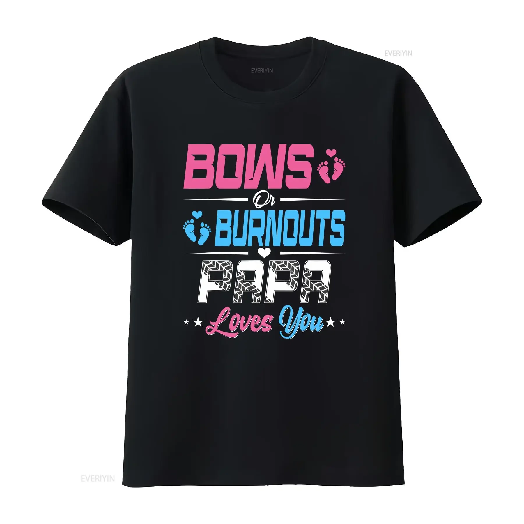 Burnouts Or Bows Gender Reveal Party Announcement Papa T Shirt  vintage Washed Slightly Stylish Stretched graphic Breathable