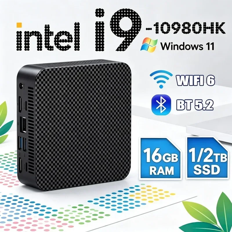 2026年型-intel-core-i9-10980hk-ミニpc、16gb-ram、1tb-ssd、windows-11搭載、4k対応、ゲーミングpc、商用利用向け、wi-fi-6、bluetooth-52