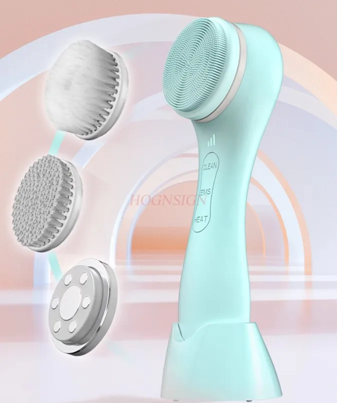 Electric facial cleanser for cleaning pores, facial cleanser for vibration introduction into household beauty equipment