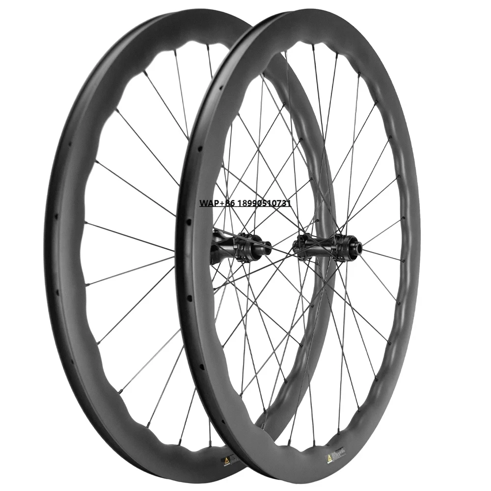 

Ultralight Carbon Bicycle Wheels All Road Wave Rim 35/40/50/55/65mm aero Disc Wheelset 700C Rachet Hub Carbon Rim Tubeless