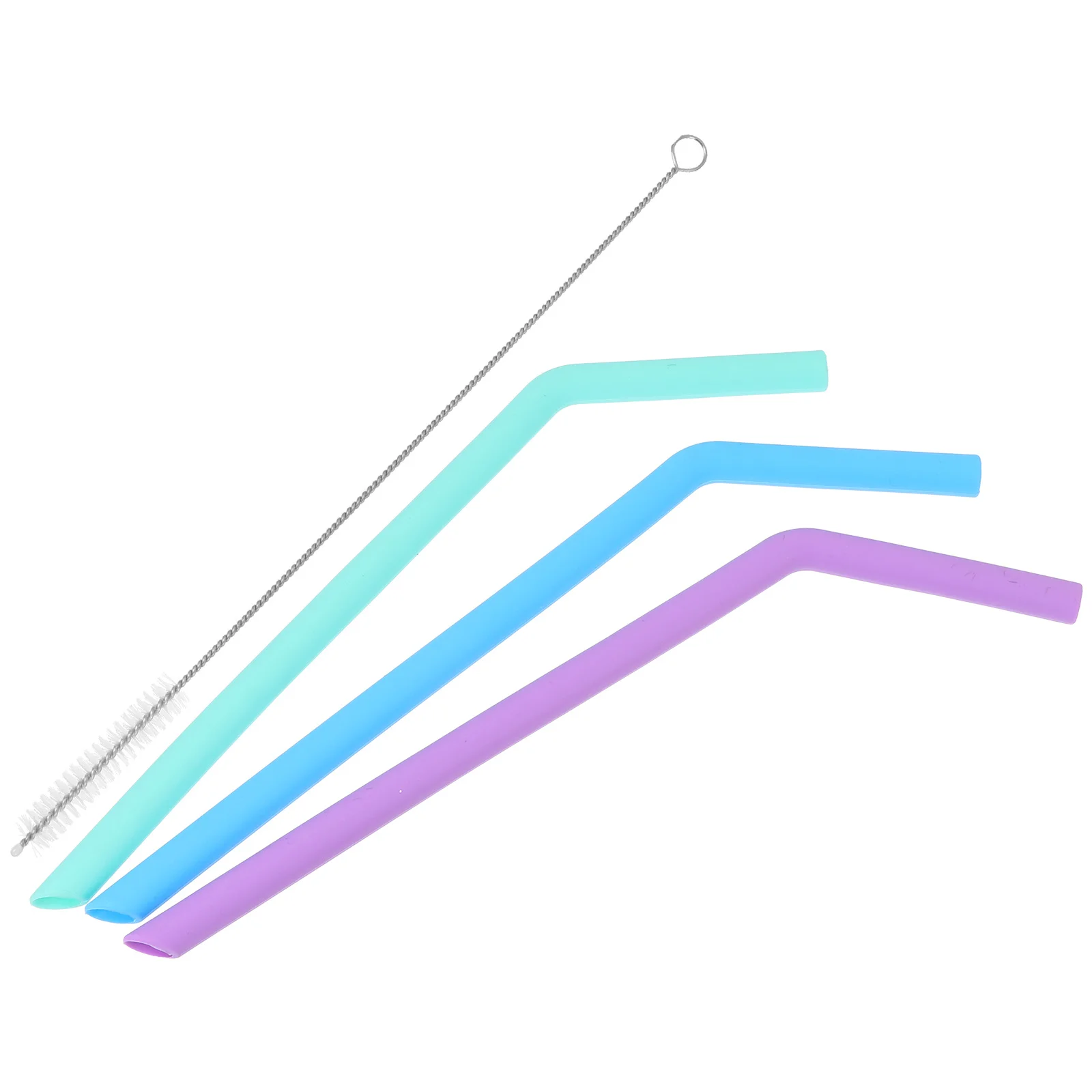 

4 pcs Silicone Straws Set Food Grade Reusable Curved Drinking Straws For Coffee Juice Smoothie Beverage Kitchen Bar Accessories
