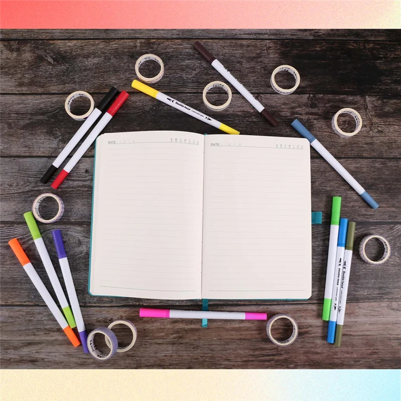 A16R-Dotted Journal Kit, A5 Hardcover Dotted Journal Notebook mit nummerierten Seiten, gestipptes Journaling Kit für Anfänger