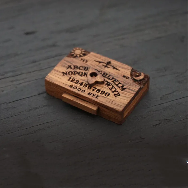 2025 Valentine's Day Lover Game Wooden Ouija Board Mini Spirit Board with Drawer Handmade Talking Spirit Board with Planchette