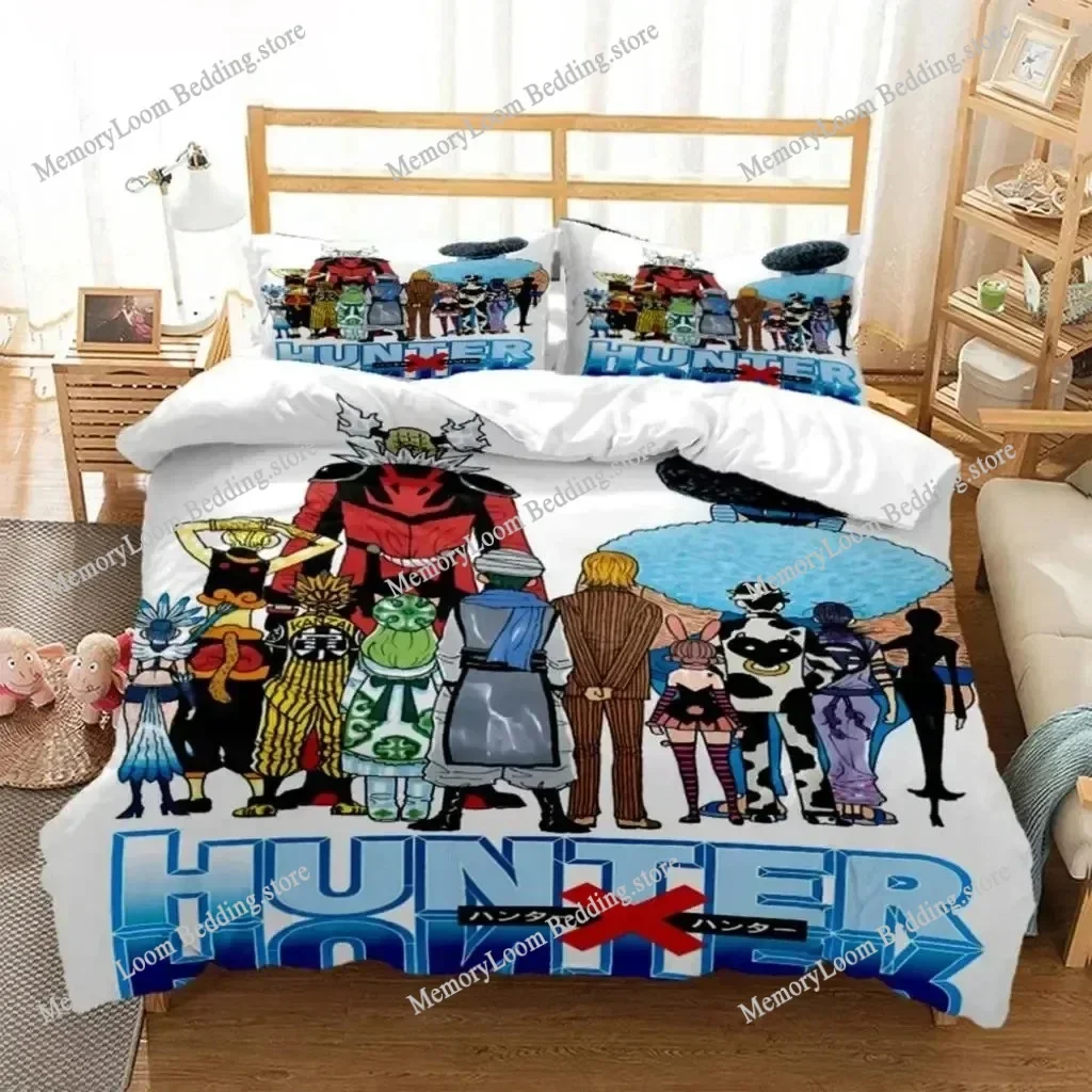 3D Printed Anime HUNTER HUNTER Bedding Set Boys Girls Twin Queen Size Duvet Cover Pillowcase Bed Kids Adult Home Textileextile