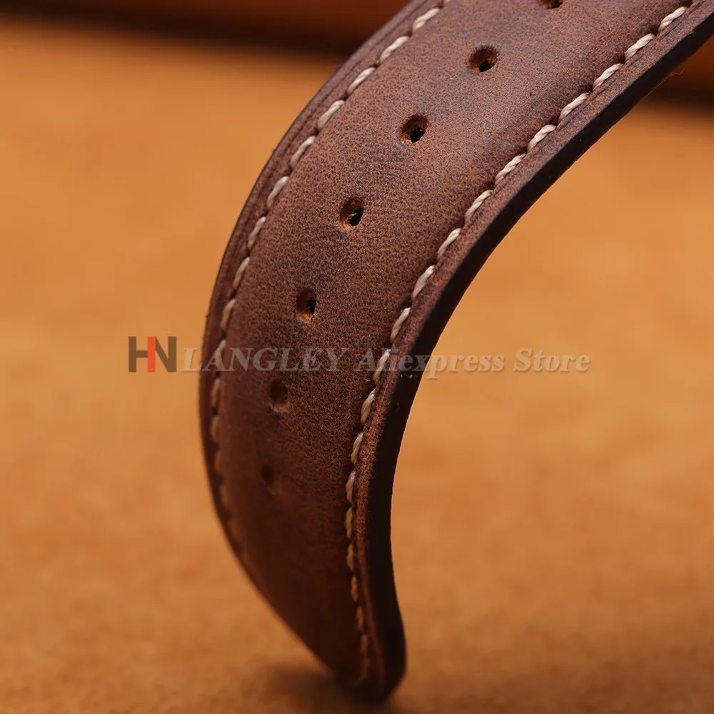 Vintage Watch Strap 14mm 16mm 18mm 20mm 22mm 24mm Quick Release DarkBrown Replacement Watchband for Samsung Galaxy Watch 7/6/5/4 image 5