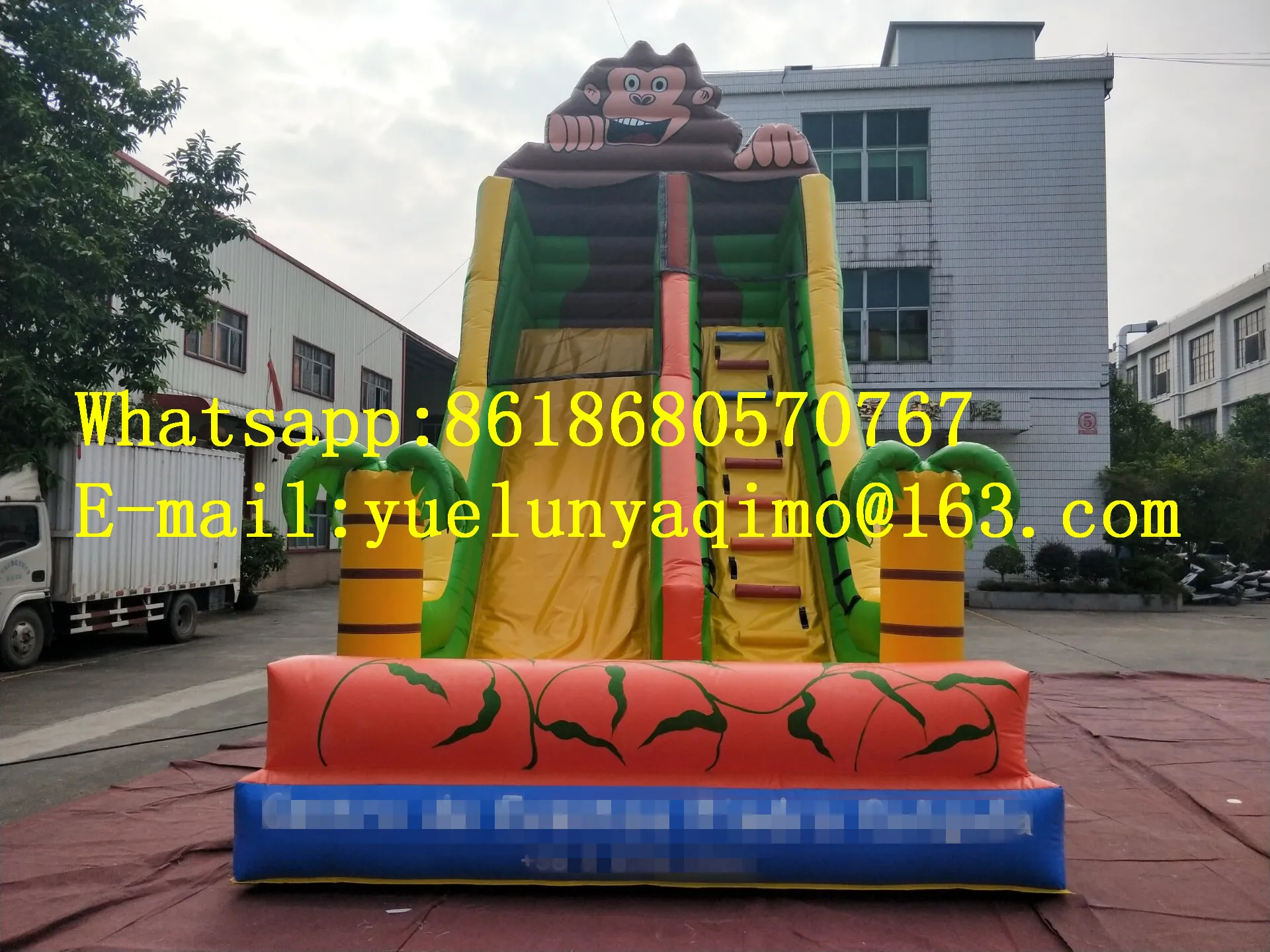 New commercial indoor garden monkey inflatable slide castle combination