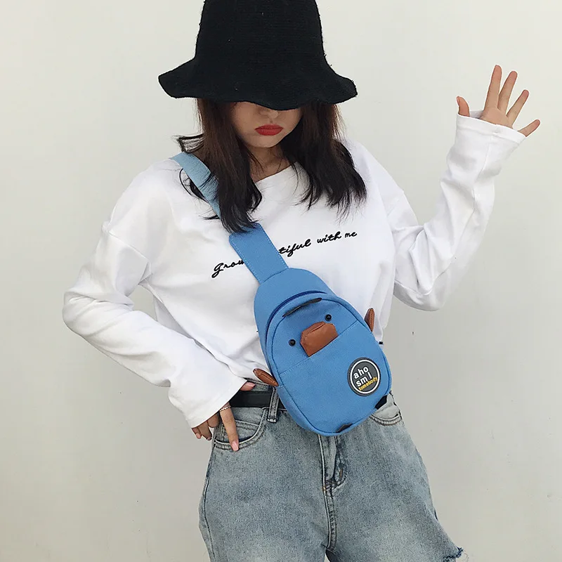 Women Personality Funny Mobile Phone bag Girl Cute Cartoon Duck Doll Shoulder Bag 2024 New Cross-body Bag