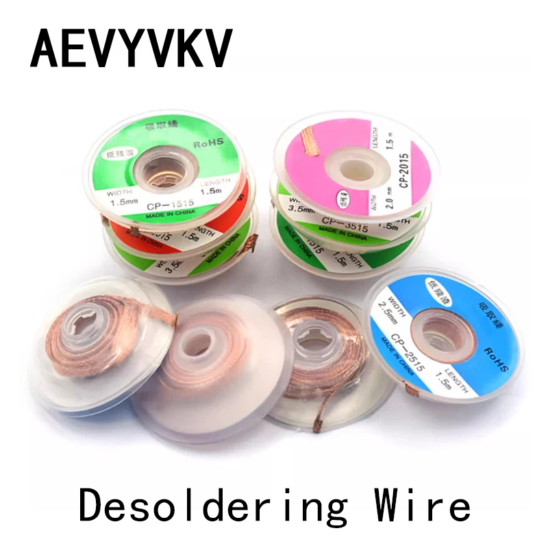 Desoldering Sucção Tin Wire, Solda Braid Wire para PCB, Tin Remove Welding Tool, 1.5mm, 2.0mm, 2.5mm, 3.0mm, 3.5mm