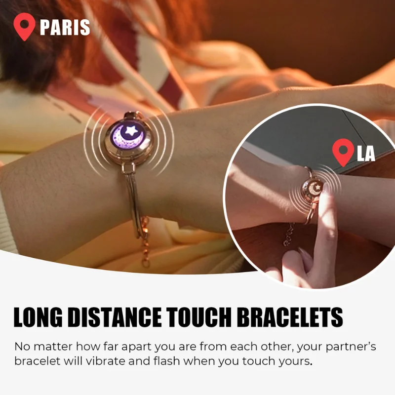Totwoo Long Distance Touch Bracelets for Friends Vibration Smart Bluetooth Pairing Jewelry Gifts for Mother and Daughter