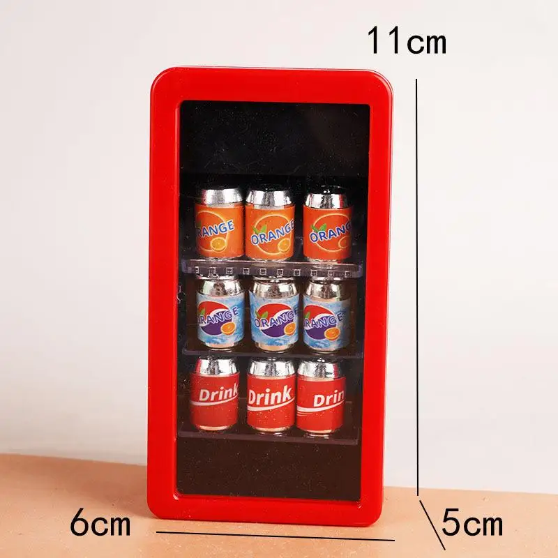 ⭐ 1/12 Miniature di case delle bambole Frigorifero Bevande in scatola Armadietto per bevande Modello Casa delle bambole Supermercato Accessore Giochi di imitazione Giocattolo FAI DA TE