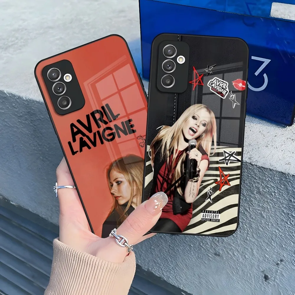 Singer Avril Lavigne Phone Case for Samsung Galaxy S24 S23 S22 S21 S20 A24 A34 A54 A53 Note20 M54 Fe Ultra Plus Glass