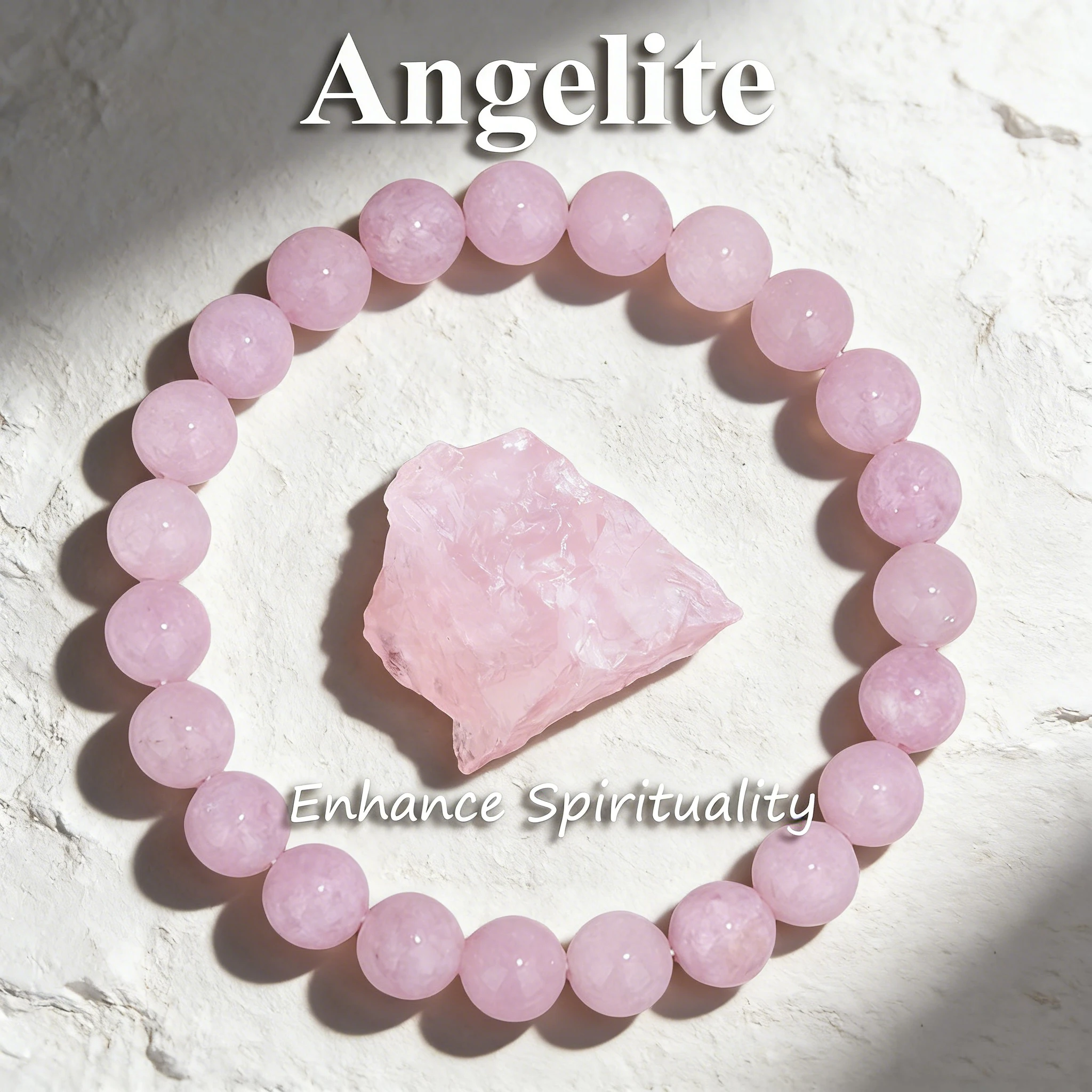 Natural Angelite Bracelet 6 8 10mm Round Beaded Healing Crystal Spiritual Communication & Inner Peace Reiki Charm Jewelry Women