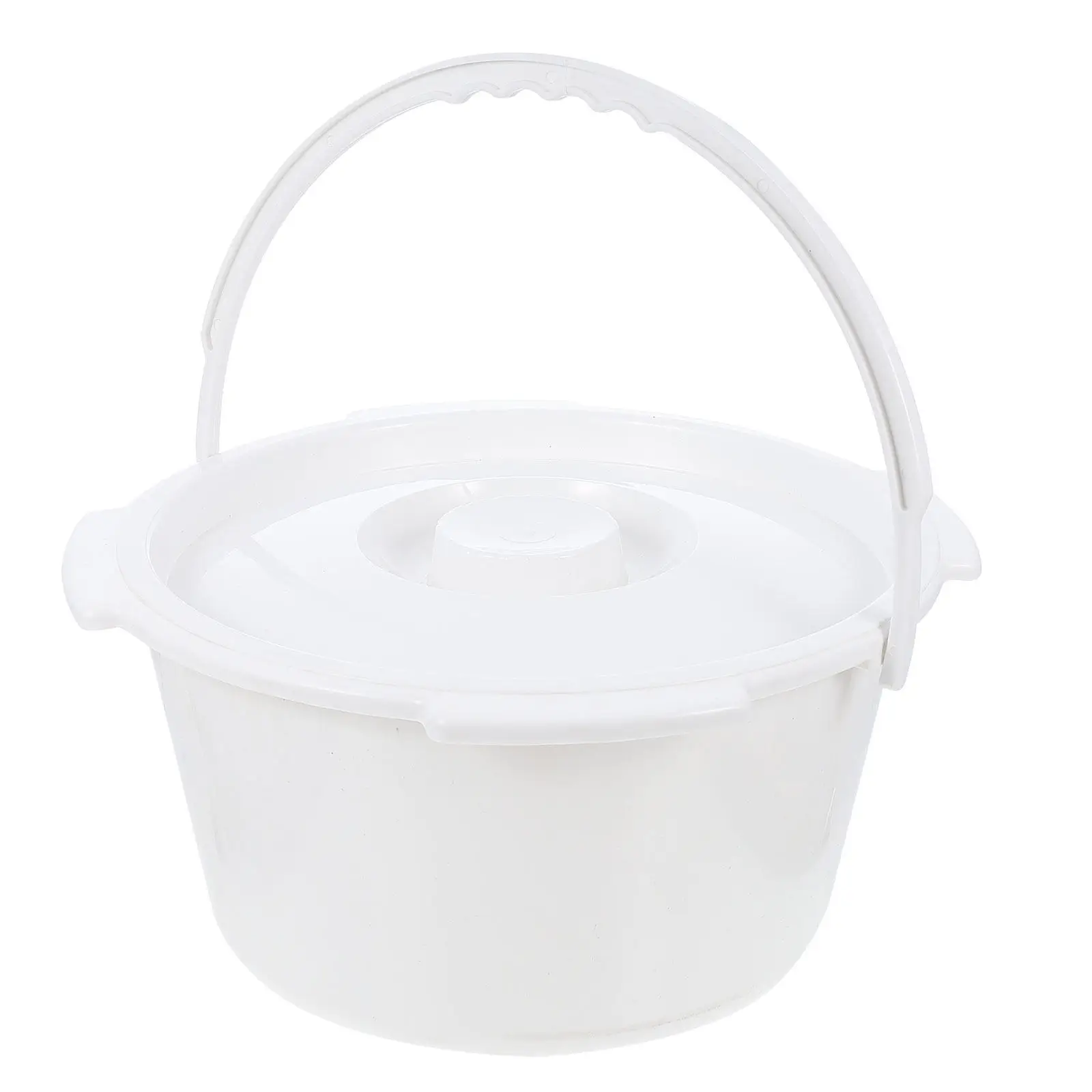 Thickened Heavy-Duty Plastic Portable Spittoon with Lid for Adults Elderly Night Use Home Chamber Pot Urinal Container