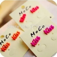 New Arrival Goods Wholesale Candy Color Fluorescent Kiss Letter Tide Earrings Accessories