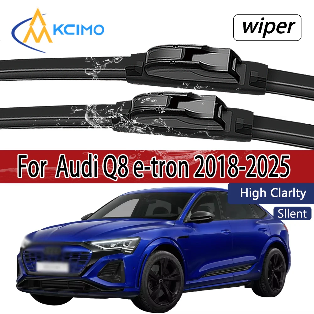Image of Für Audi Q8 E-Tron 2018-2025 Frontscheibenwischerblätter 2 Stück Windschutzscheiben-Zubehör