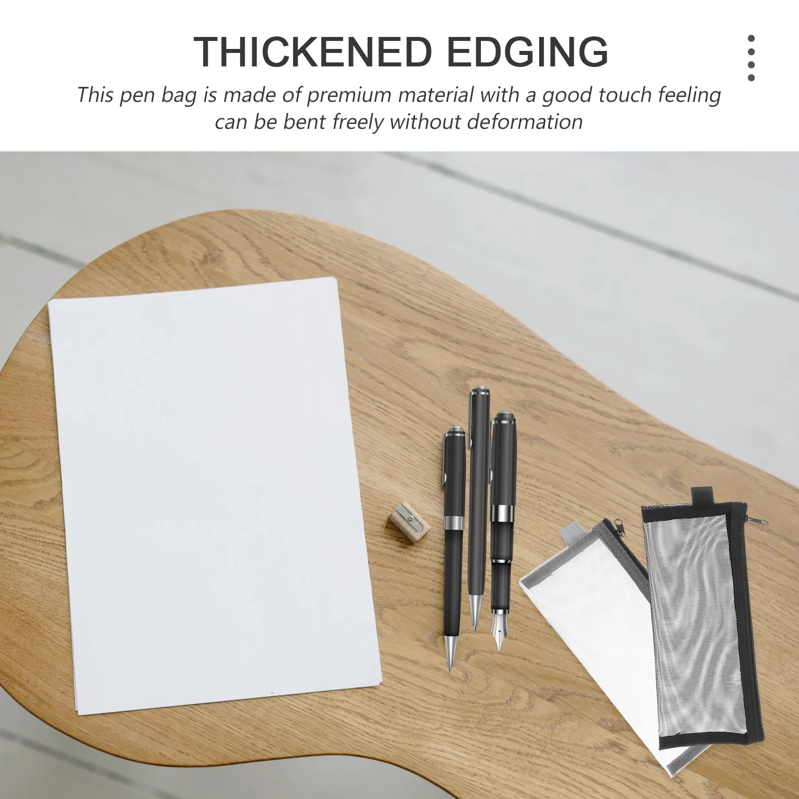 

5Pcs Pen Bag Transparent Nylon Net Pencil Bags for Students Stationery Storage Organizer Simple Portable Mesh Pouch School