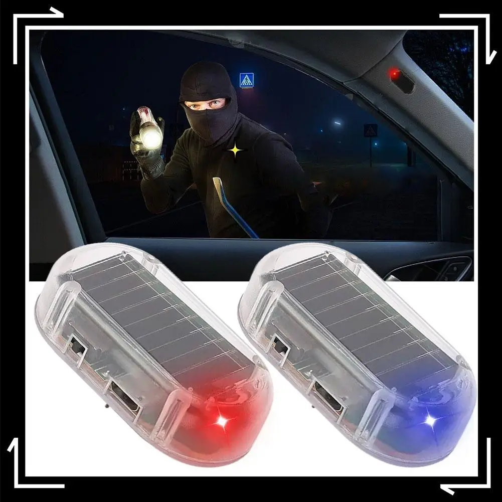 Interior Anti-theft Light False Alarm Warning Anti-theft Light Solar Light Car Alarm Car Energy Anti-theft LED T0T4