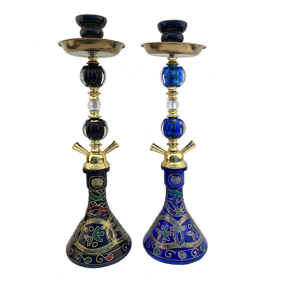 Shisha Water Smoke Hookah Medium Double Pipes Tubes For Bar Party Water Smoke Bottle Full Set Hookah