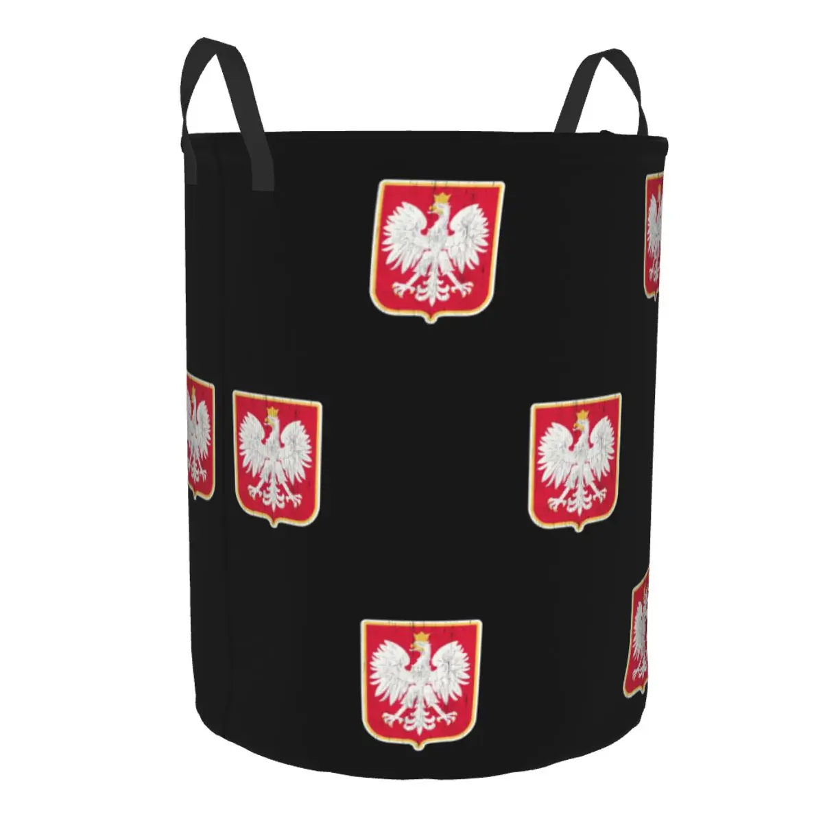 Polska Polish Coat Of Arms Eagle Laundry Basket Collapsible Poland Flag Clothes Toy Hamper Storage Bin for Kids Nursery