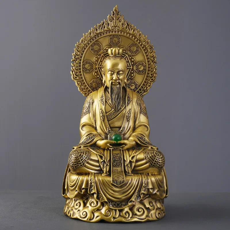 Sanqing Taoist Brass Statue Set Three Pure Ones Deity Figures Copper Craft Home Altar Decoration Feng Shui Ornament Gift High