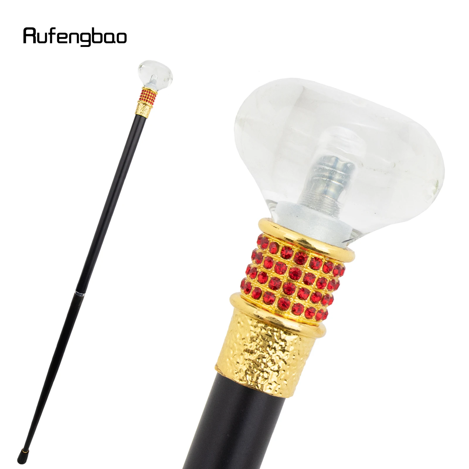 Transparent Ball Round Glass Golden Red Alloy Stage Cane Decorative Stick Decorative Cane Cosplay Parties, For Cosplay & Party
