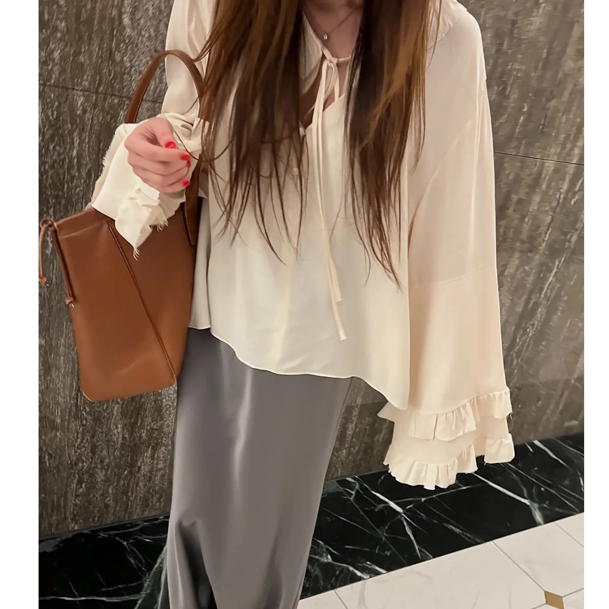 الرجعية لون نقي طويل Sve irt المرأة الجبهة الأزرق بنطلون ربيع الخريف الشتاء Dongda بوابة جديد Sle الكورية Faion