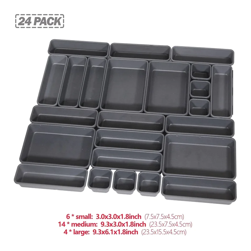 Sensitive 24 PCS Desk Drawer Organizer Tool Box Organizer Junk Drawer Organizers For Office