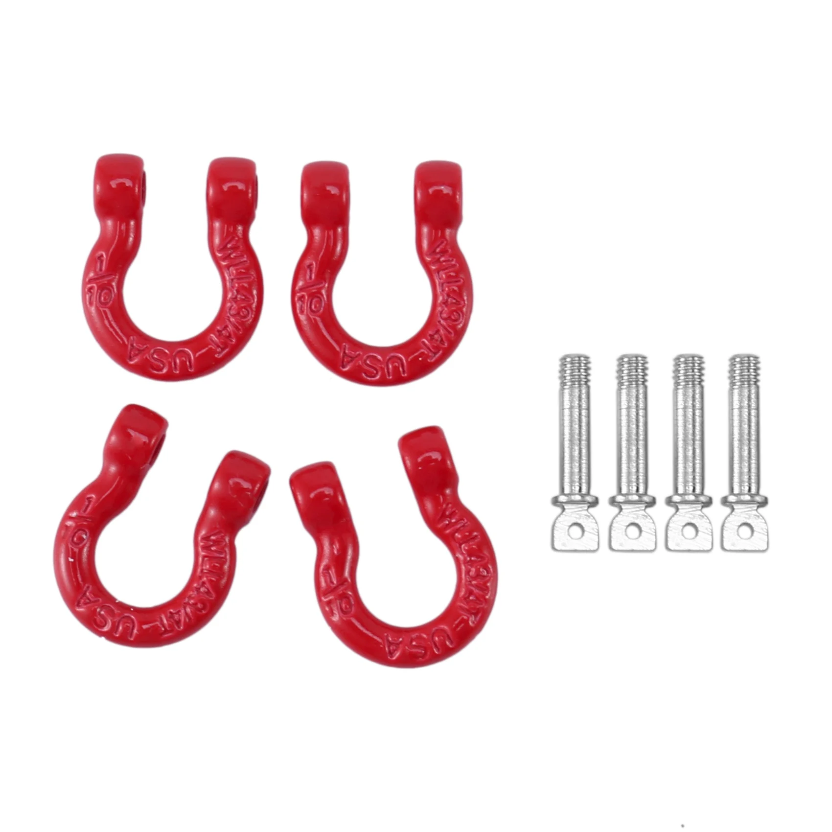 4Pcs Red Metal Bumper D-Ring Tow Hook for 1/10 RC Crawler Car Traxxas TRX-4 Axial SCX10 90046 D90