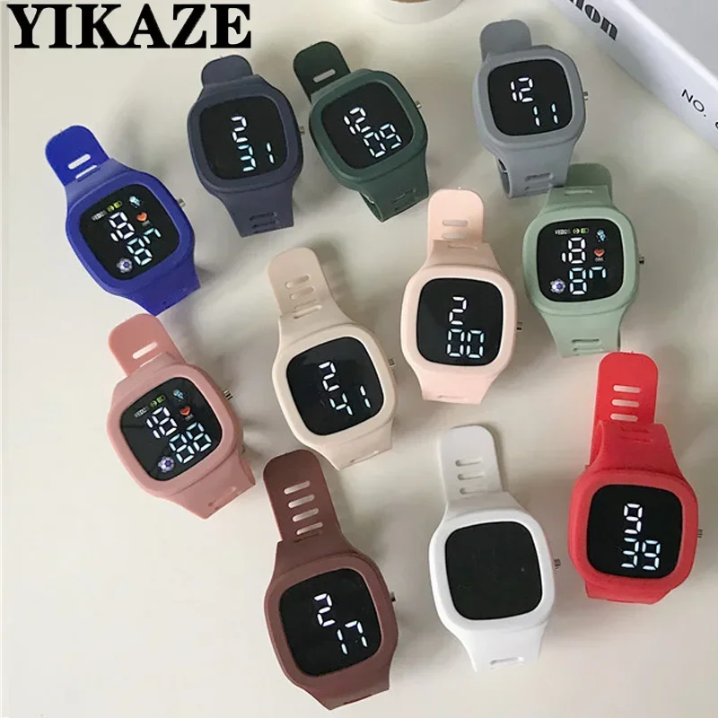 Cat-Ear Kids Watch with Bracelet Waterproof Digital Watch LED Sports Electronic Wristwatch for Girls Boys Students Children Gift