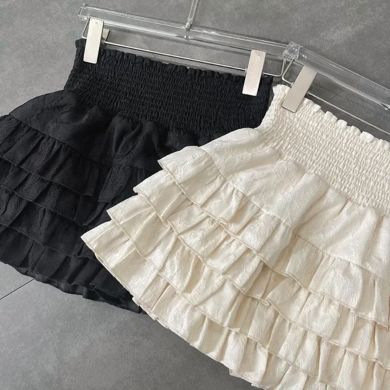 Mini Skirts Woman 2024 Trend Kawaii Ruffle Short Skirt for Women Korean Style Women's Clothing Fashion Summer Autumn Miniskirt