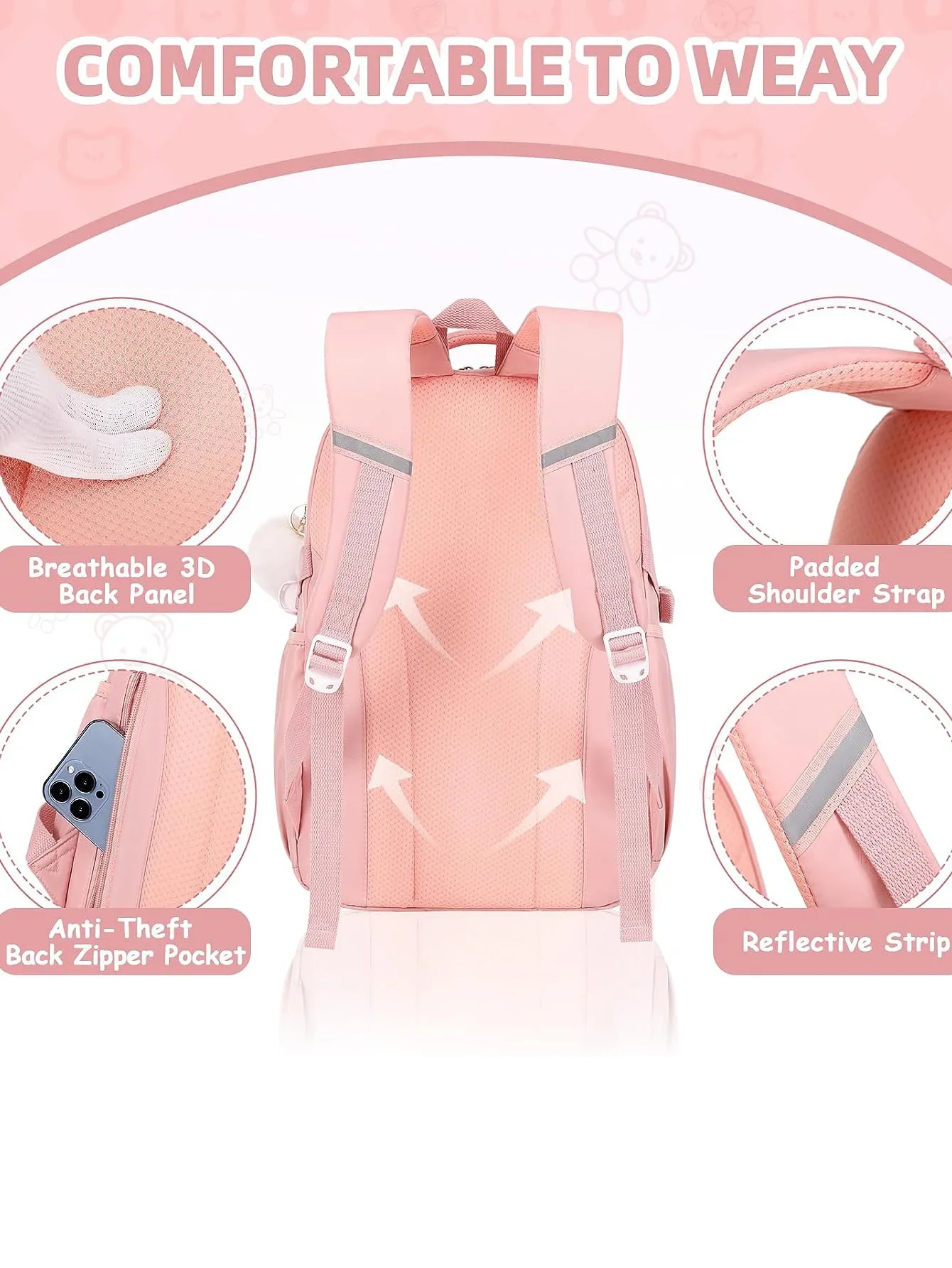 Mochila escolar para niño y niña, morral escolar para adolescentes, mujeres y niños