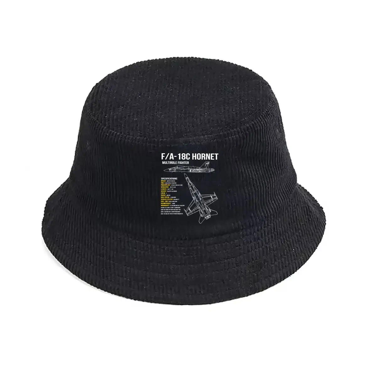 

FA - 18C Hornet Multirole Fighter Jet Technical Specifications and Illustration Fisherman Hat Winter Cap