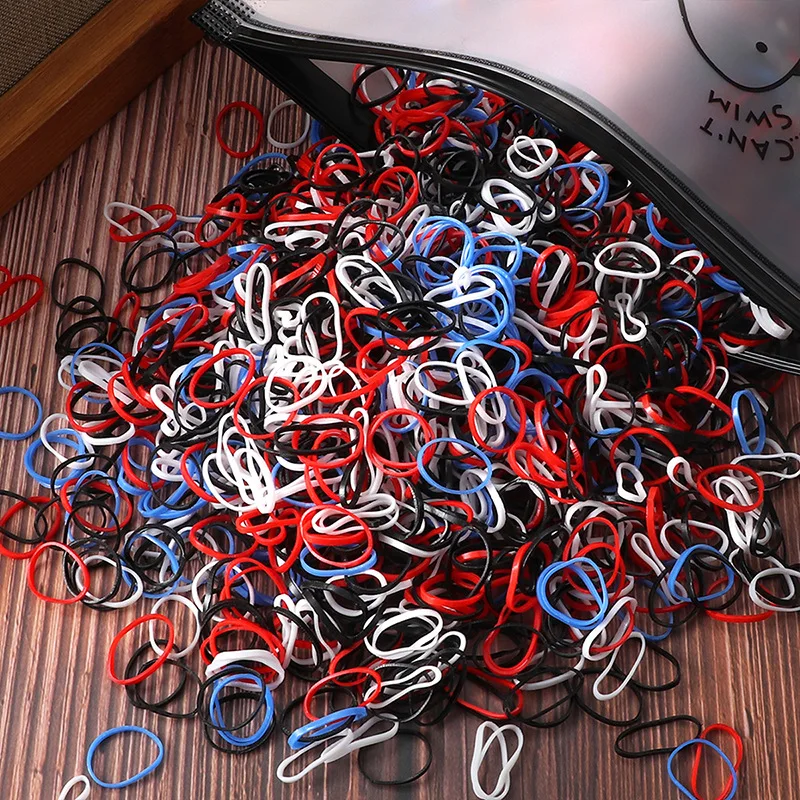 1000/2000 stücke Mädchen bunte Einweg Gummi elastische Haarband Krawatten Kinder Pferdes chwanz Halter Bänder Kinder Haarschmuck Ligen
