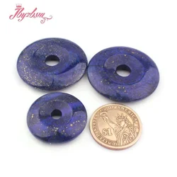 25,40,50mm Round Donut Rings Blue Lapis Lazuli Natural Stone Beads for DIY Necklace Bracelet Pendant Charms Jewelry Making 1 Pcs