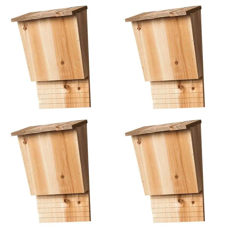 

【ADORN】4X открытый домик от летучей мыши, ящик для среды обитания летучей мыши, деревянный декоративный ящик для летучей мыши, укрытие, гнездо, садовый дом от летучей мыши