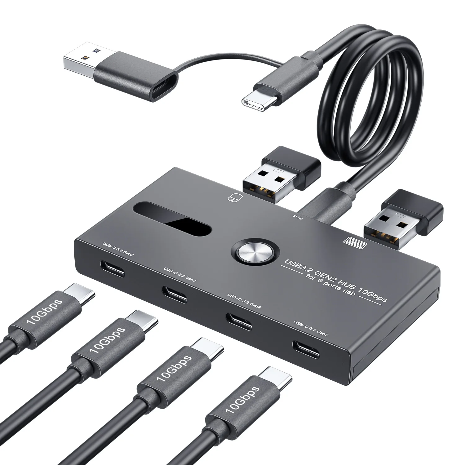 Imagem -01 - Adaptador de Estação de Ancoragem para Laptop Usb c Hub 10gbps Portas tipo c 3.2 Gen Ipad pc Acessórios adaptador de estacao de ancoragem para laptop usb c hub 10gbps portas tipo c 32 gen ipad pc acessorios 01
