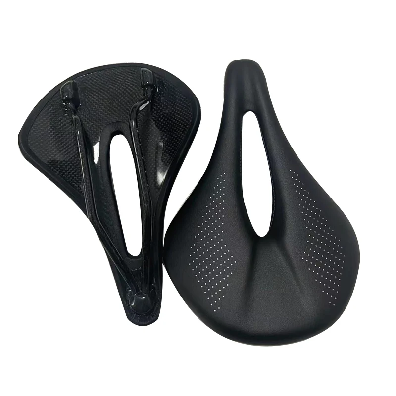 Full Carbon Saddle MTB Road Bike Seat Super Light Leather Carbon Cushions 135g