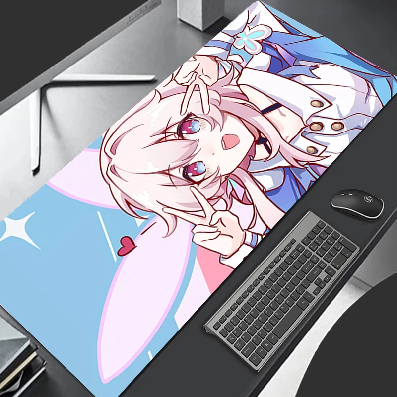 Mousepad Computer Gaming Accessories Keyboard Pad Office Rubber Mouse Pad Decoracion Desk Mouse Mat Honkai Star Rail March 7th
