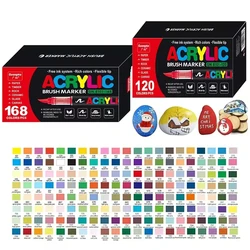 24-168pcs GuangNa Acrylic Color Markers Soft Head Painted for Wood Ceramic Festival DIY Box Gfit Marker Set Festival Art Supply